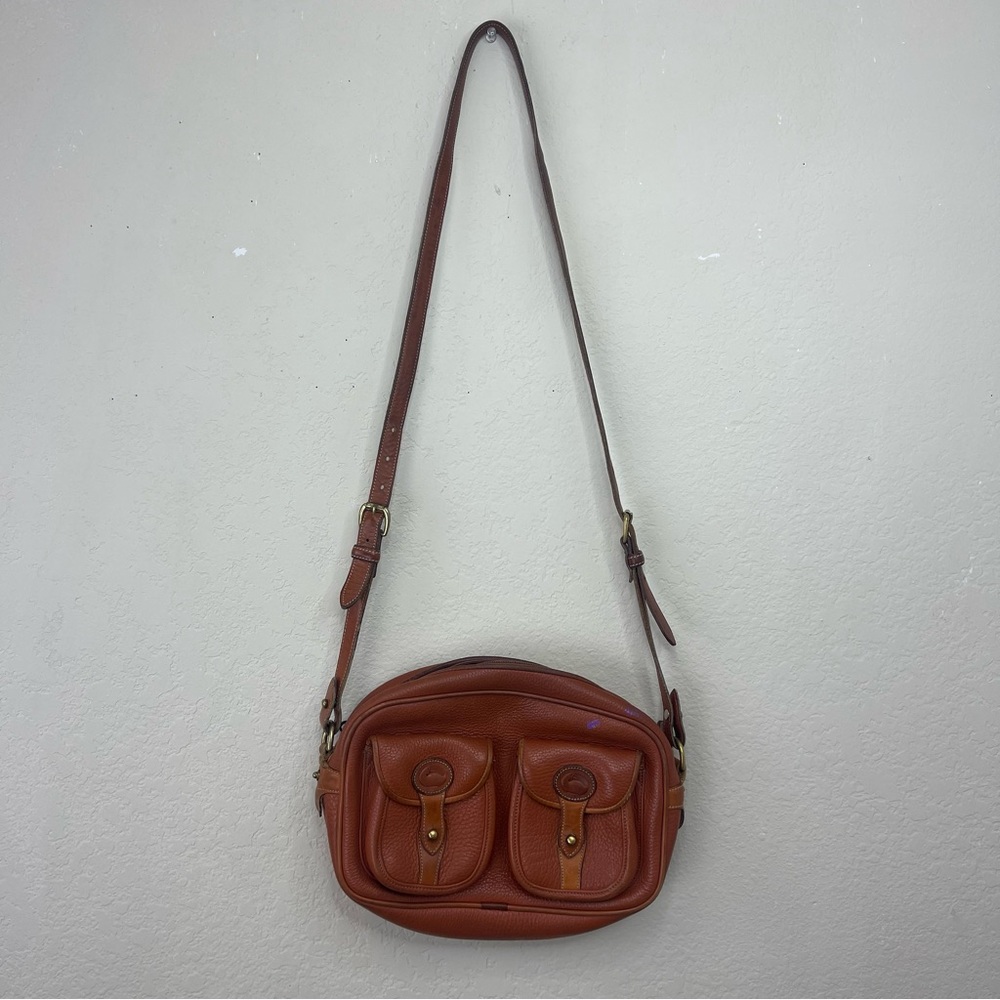 Vintage Dooney and Bourke Explorer brown leather crossbody purse
